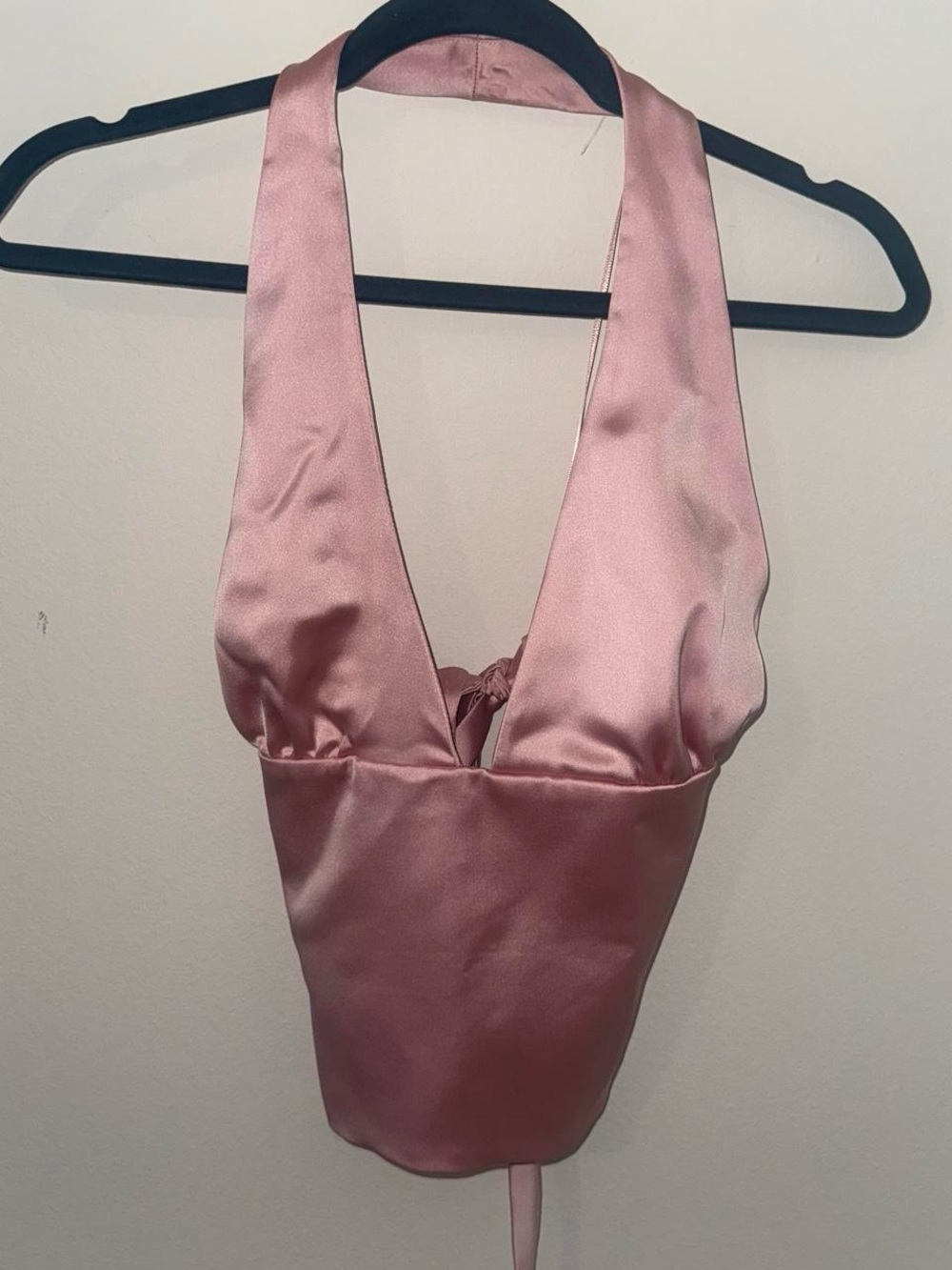 Zara Satin Effect Pink Halter Top NWT Size M - Picture 4 of 5